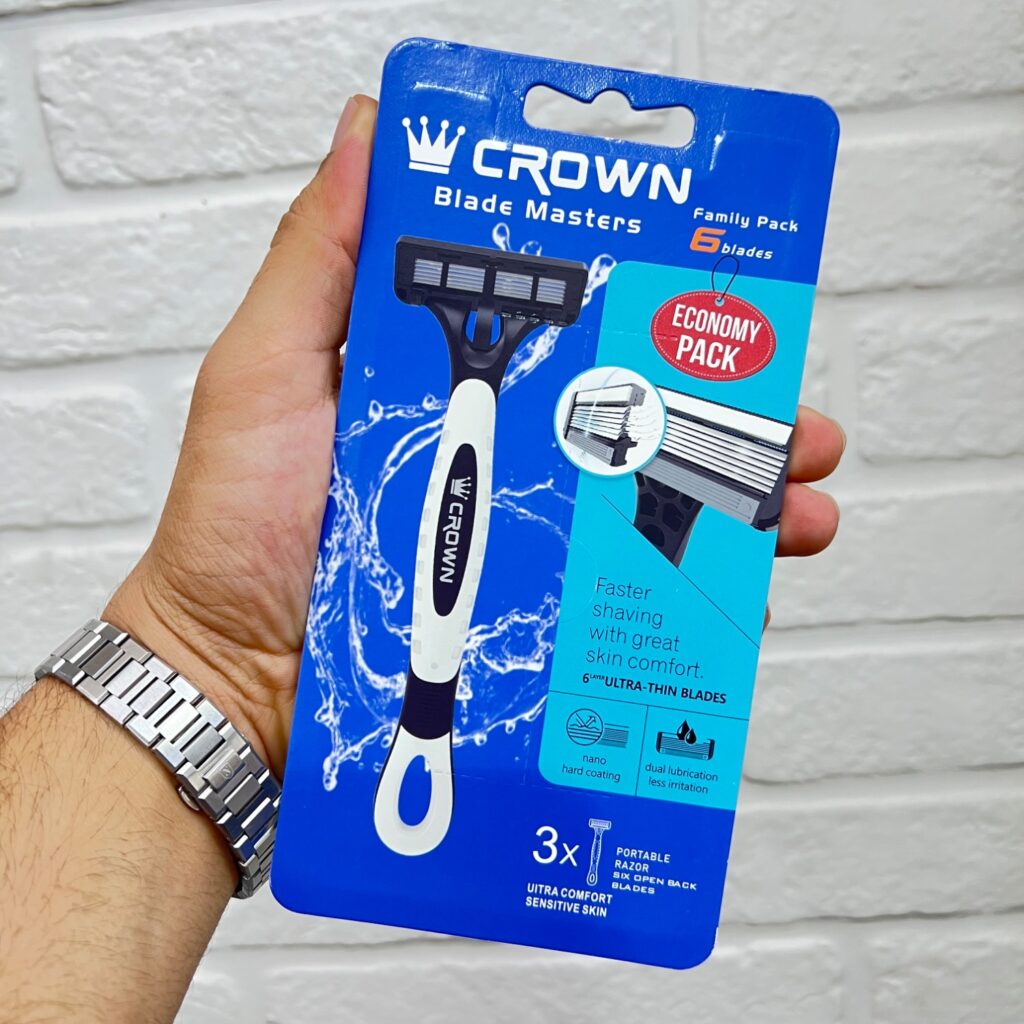 تیغ ژیلت 3 عددی کرون 6 لبه crown