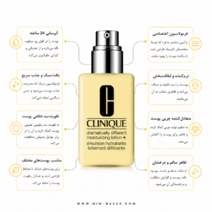 لوسیون آبرسان کلینیک Dramatically Different Moisturizing Lotion Plus مناسب پوست خشک و مختلط با آبرسانی عمیق و تقویت سد دفاعی پوست