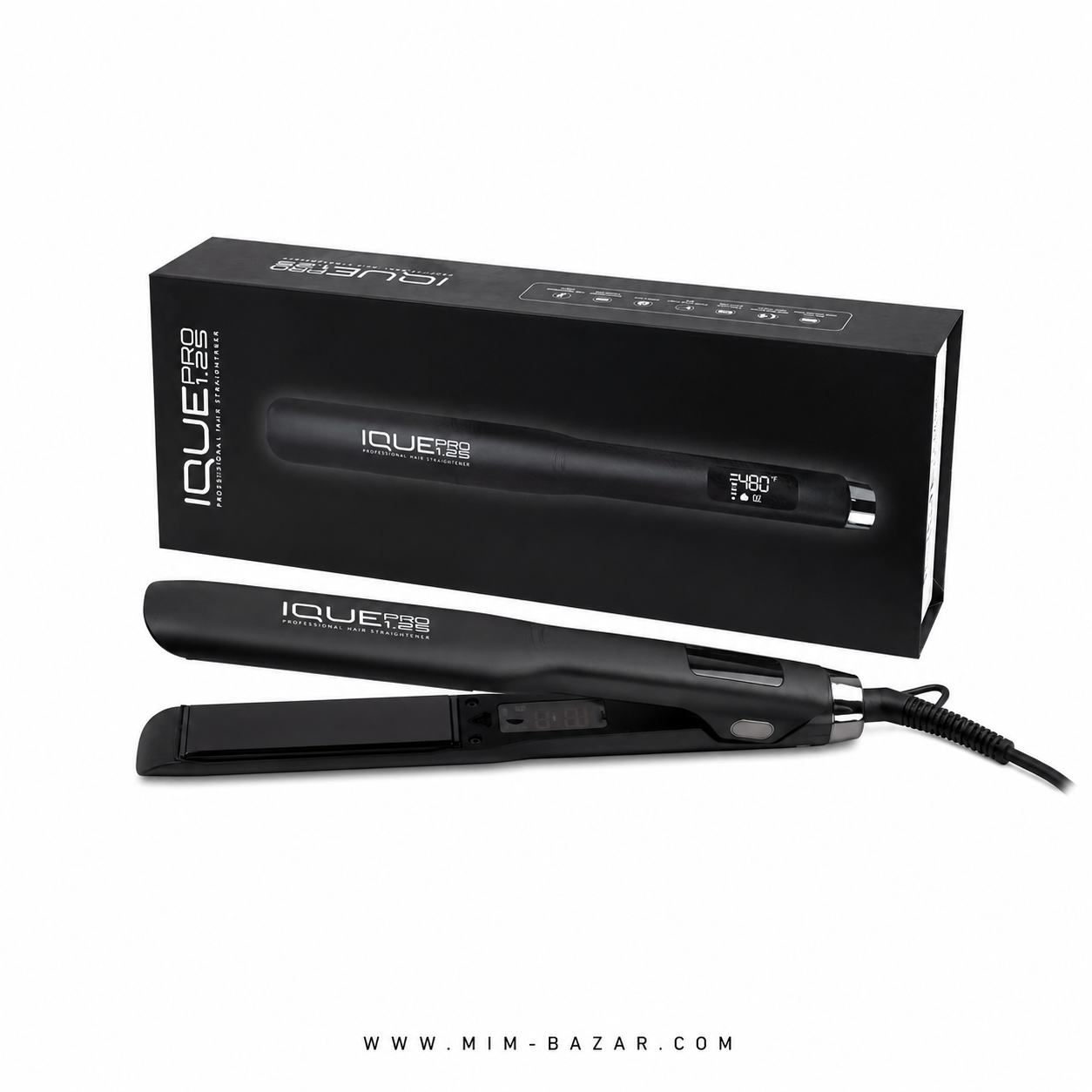 ique-pro-125-1 اتو مو کراتین ای کیو با صفحات تیتانیوم و نمایشگر دیجیتال مناسب کراتین پروتئین تراپی و بوتاکس مو