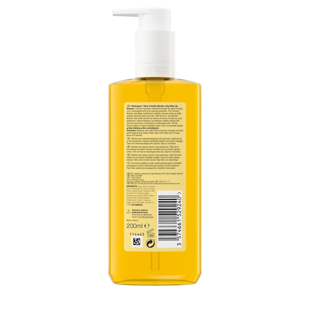 ژل صورت نوتروژینا حاوی زرد چوبه NEUTROGENA Clear & Soothe Micellar Jelly Make-up Remover